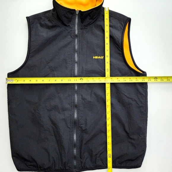 HEAD Women's Reversible Zip Up Vest Black  Yellow Fleece Pockets Size XL - Picture 14 of 14